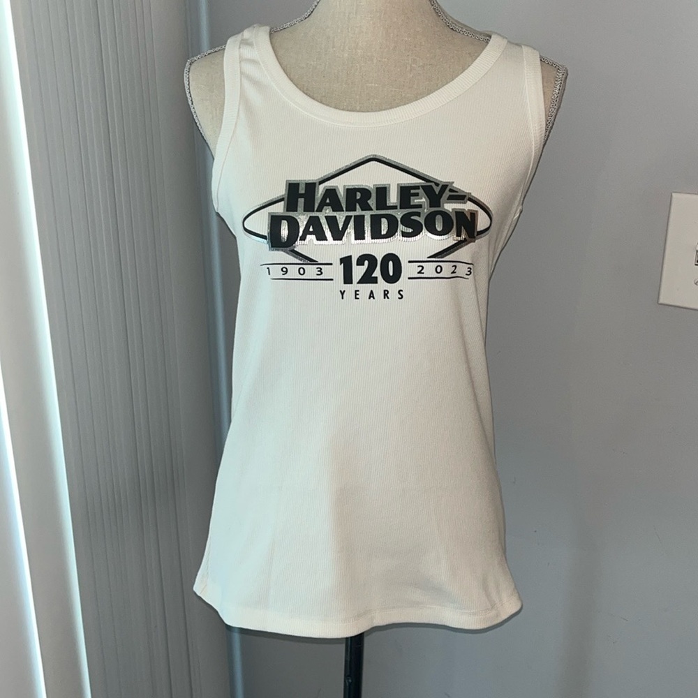 HARLEY DAVIDSON NWT WOMEN'S 120TH ANNIVERSARY ULTRA CLASSIC TANK CLOUD DANCER